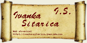 Ivanka Sitarica vizit kartica